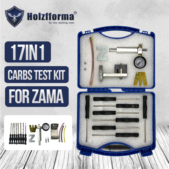 Kit de prueba y mantenimiento del sensor de fugas del manómetro del carburador Holzfforma 17 en 1 para el reemplazo de los carburadores ZAMA OEM Z998-850-0301-A, 750-2